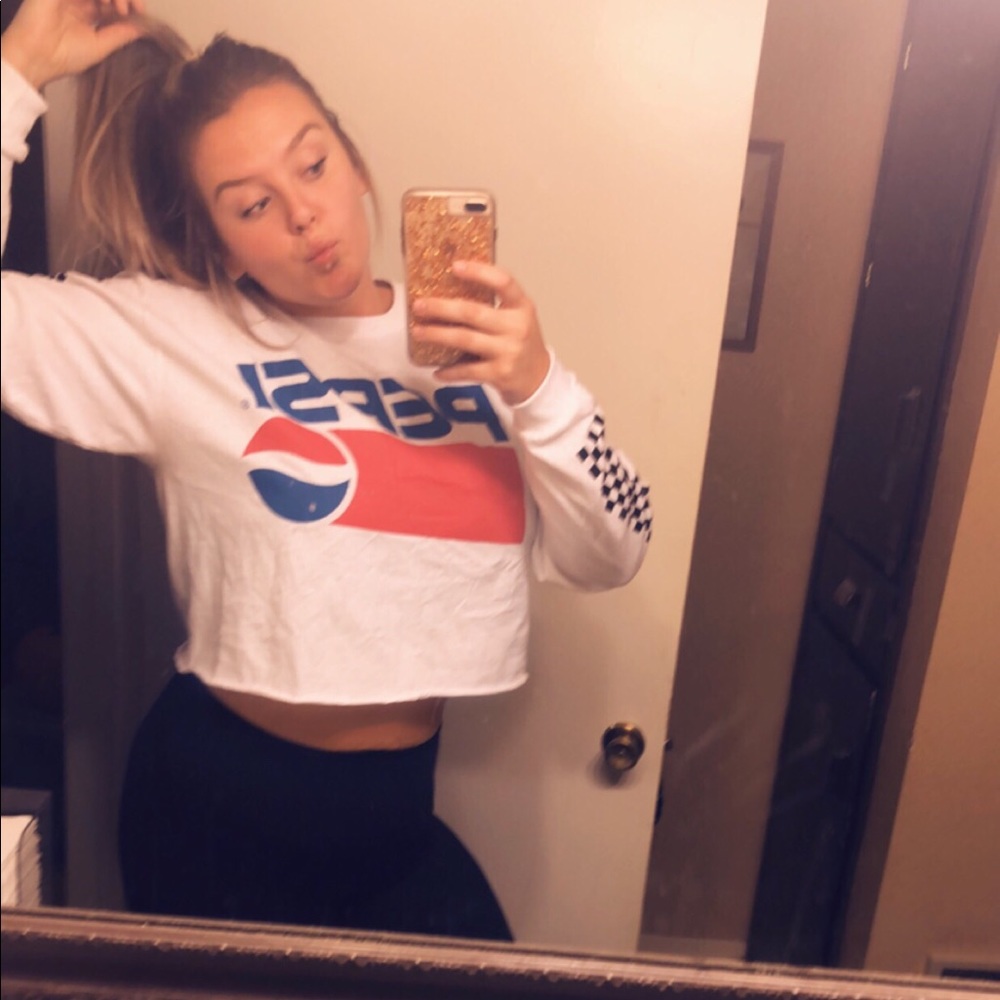 Long sleeve Pepsi Crop
